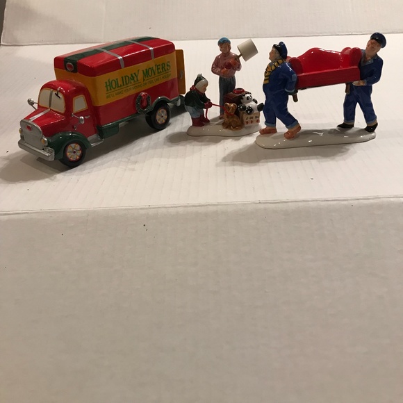 Set Of 3 Department 56 Christmas Snow Village “Moving Day”Hand Painted F… - Picture 3 of 8